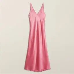 Italic Sarah Pink Silk V-Neck Dress - Image 3