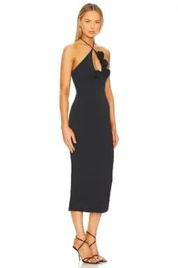 Revolve Erika Midi Dress in Black - Image 2