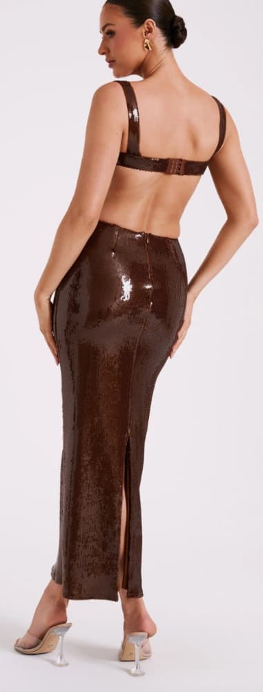 Adoria Sequin Cut Out Maxi Dress - Image 2