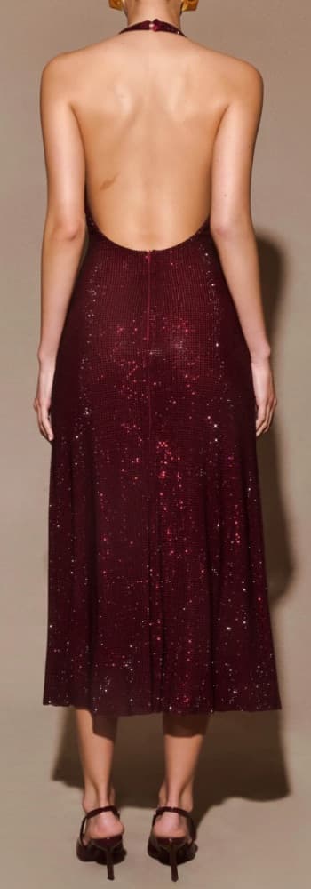 Meshki Genie Diamante Halter Midi Dress - Image 2