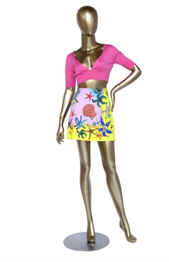 Versace Cashmere Pink Cropped Cardigan - Image 3