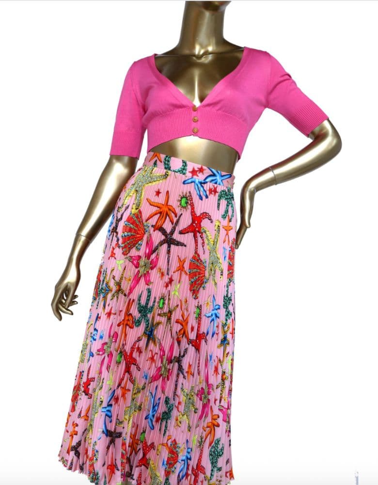 Versace Cashmere Pink Cropped Cardigan - Image 2