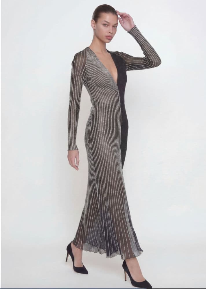 Proenza Schouler Metallic Knit Midi Dress - Image 3