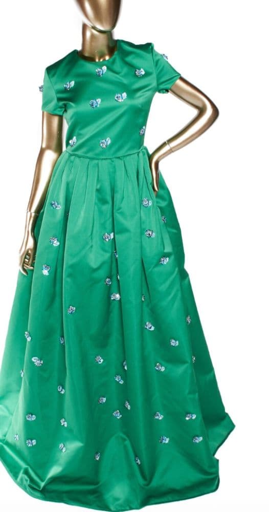 Rochas Ostia Appliqué Short Sleeve Gown - Image 3