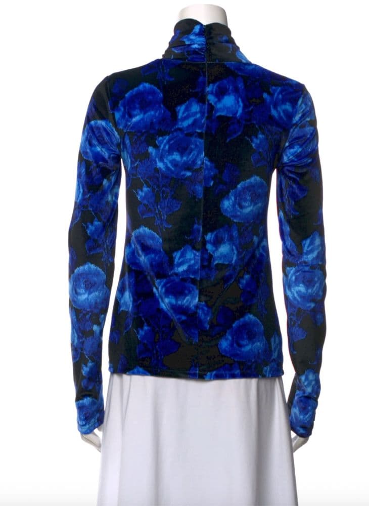 Richard Quinn twist-front Floral-print Stretch-velvet Top - Image 4