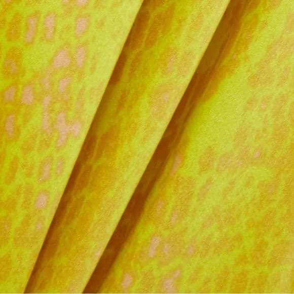 L'AGENCE Estee Twist Neck Dress in Lemon Tonic Python Snake - Image 2