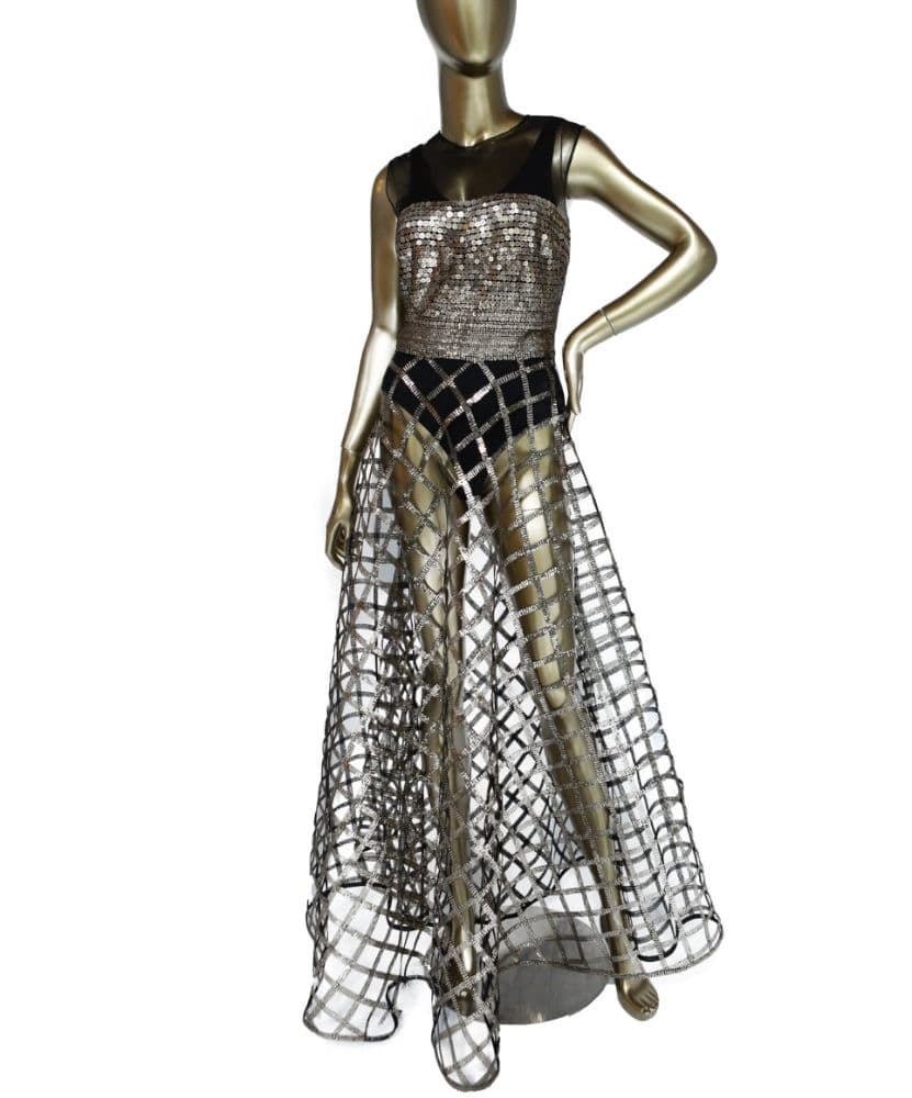 Christian Dior Sequined Illusion Lattice Gown - Image 1