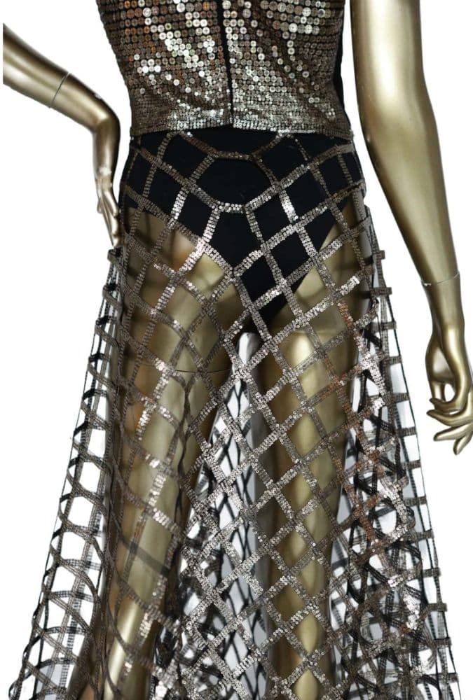 Christian Dior Sequined Illusion Lattice Gown - Image 4