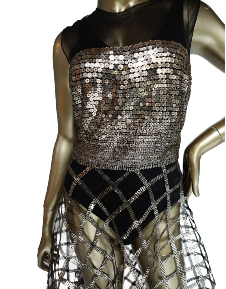 Christian Dior Sequined Illusion Lattice Gown - Image 3