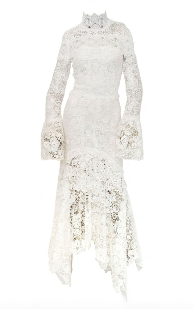 Costarellos Guipure Lace Asymmetrical Gown - Image 2
