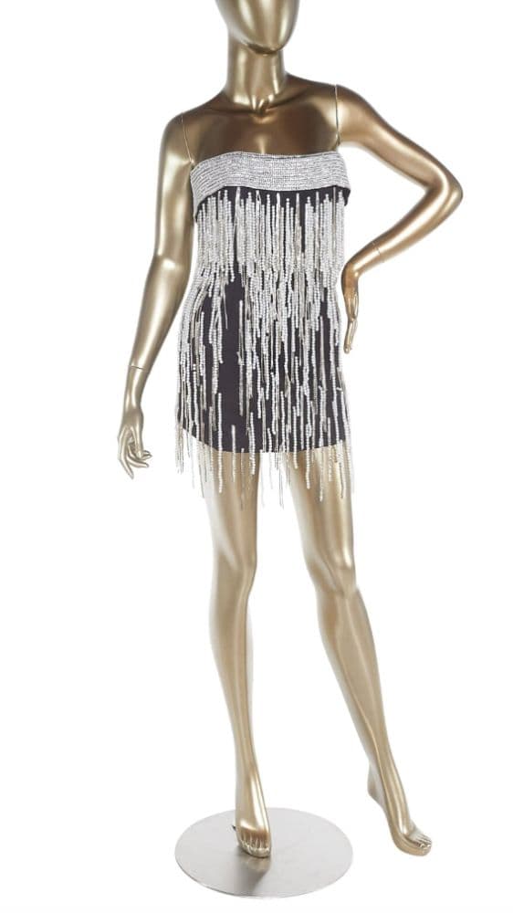 Attico Ludmilla Fringe Beaded Mini Dress - Image 1