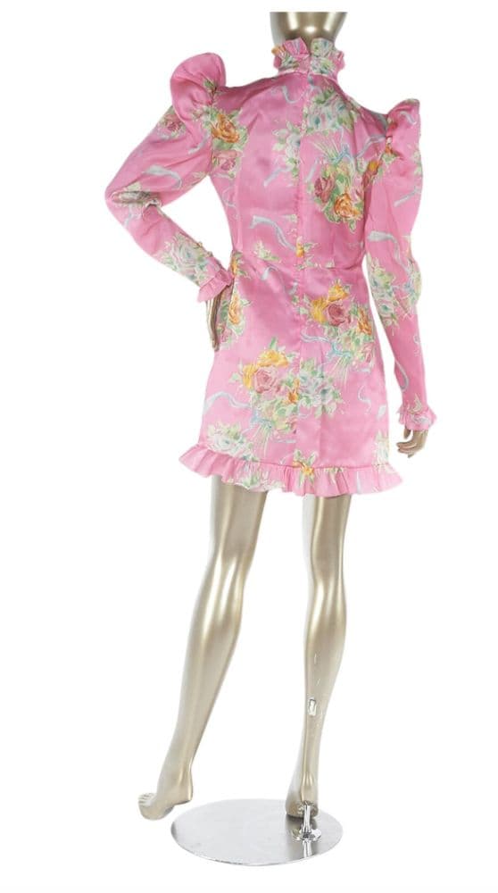Alessandra Rich Rose Print Mini Dress - Image 6