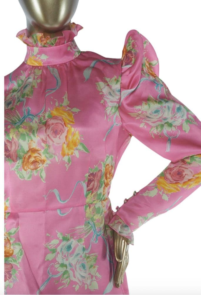 Alessandra Rich Rose Print Mini Dress - Image 5