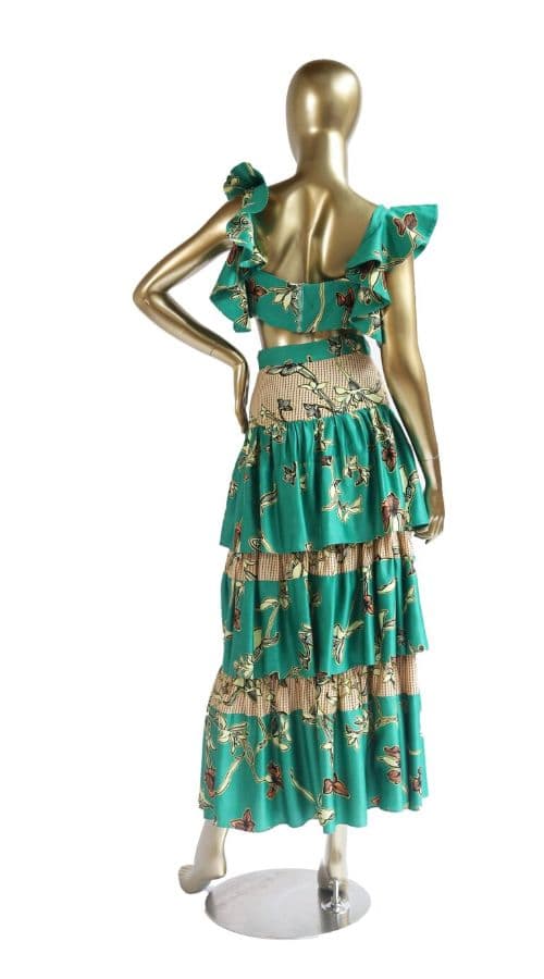 Alexis Printed Ruffle Embellishment Skirt Suit - Image 4