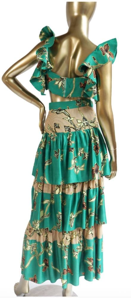 Alexis Printed Ruffle Embellishment Skirt Suit - Image 5
