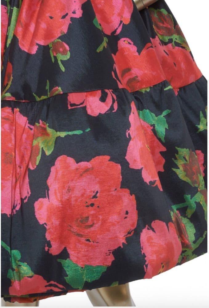 Richard Quinn Off The Shoulder Floral Print Satin Mini Dress - Image 3