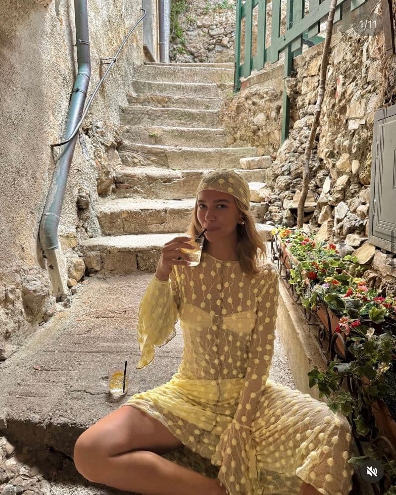 💛Viral Marfa Istanbul Yellow Lace Dress - Image 1