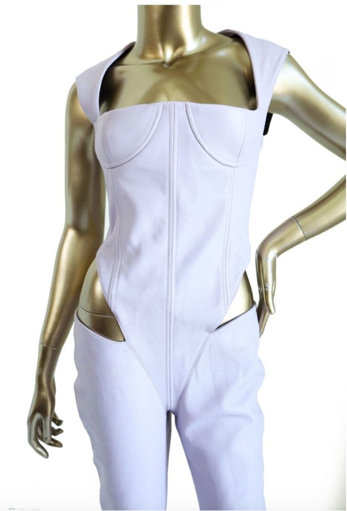 Laquan Smith Sleeveless Catsuit With Hip Cutout Jumpsuit - Image 4