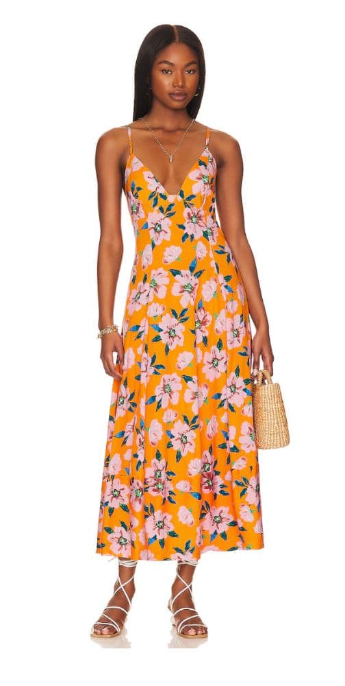 Free People Open Back Floral Midi Dress - Image 2