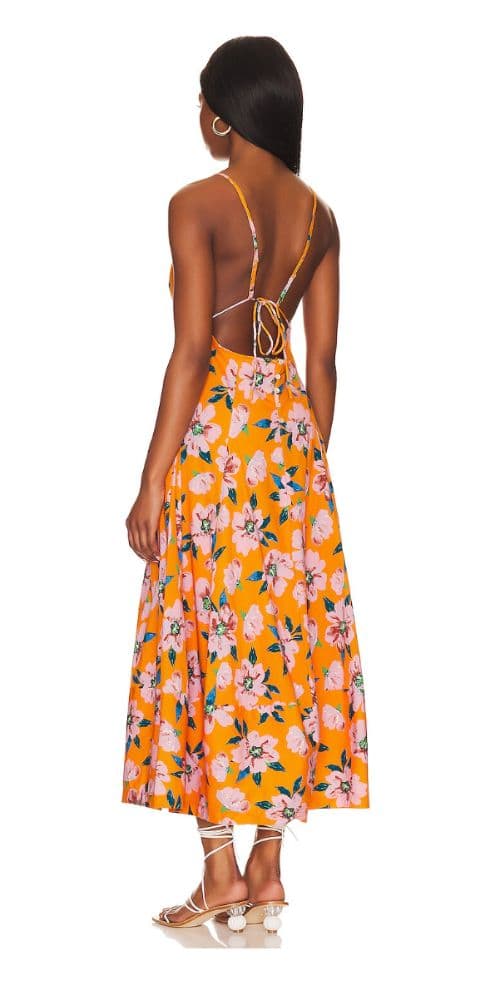 Free People Open Back Floral Midi Dress - Image 3