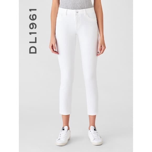 DL1961 Florence White Crop Jeans / 31 - Image 2