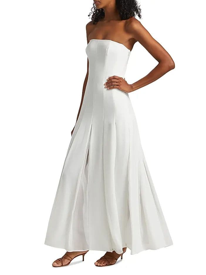 Nicholas the Label  Tavia Strapless Godet Maxi Dress - Image 3