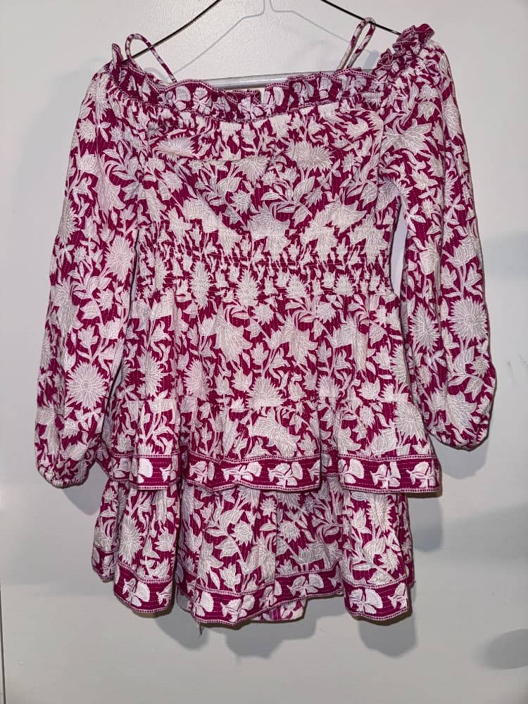 Saylor Devan Romper in Pink Floral Block Print, Size S - Image 6