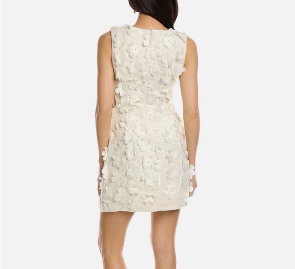 Dream Sister Jane Ivory Sea Flower Tweed Mini Dress in S - Image 2