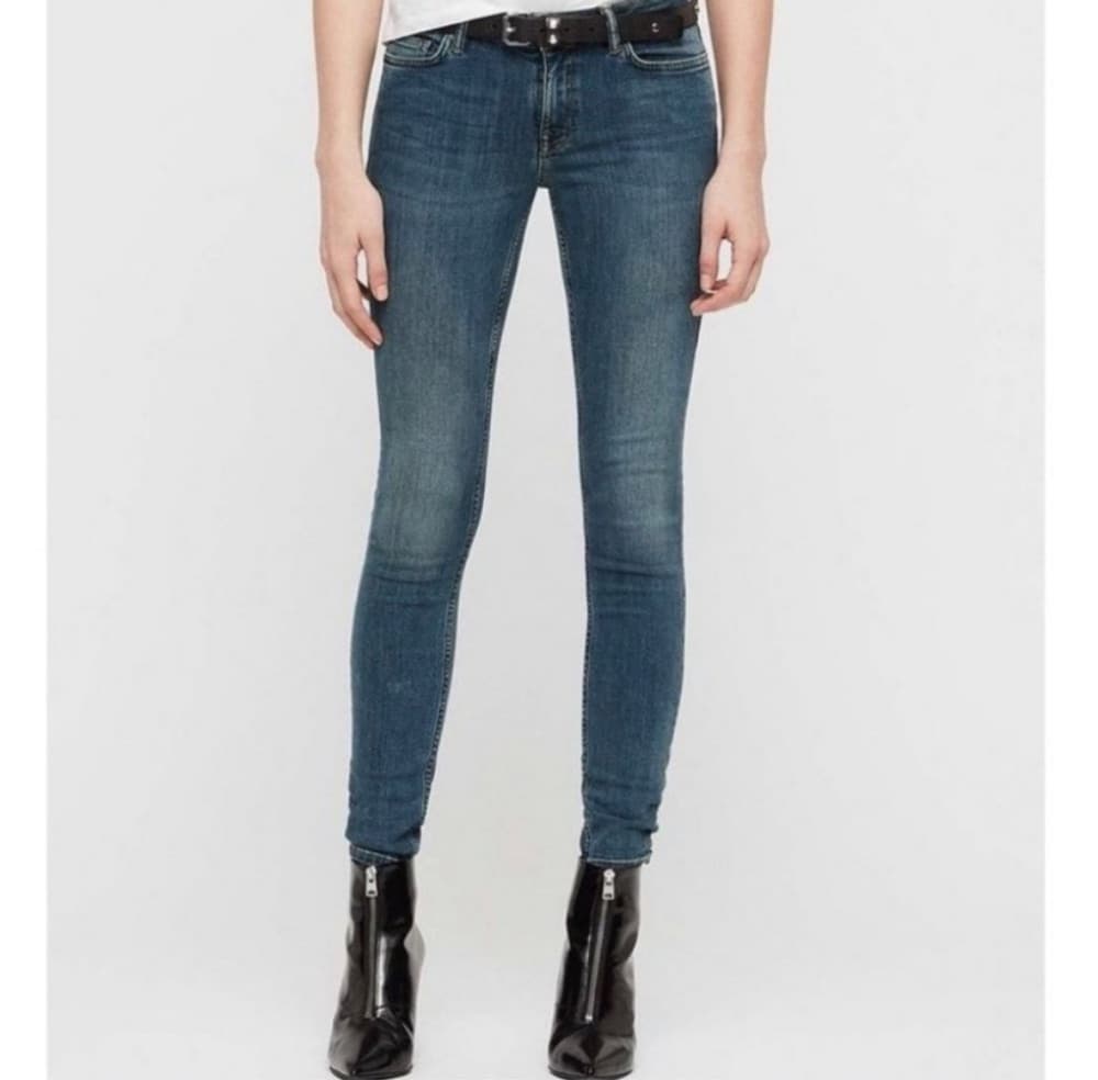 AllSaints Low Rise Skinny Jean in Washed Indigo (Size 26 NWOT) - Image 1