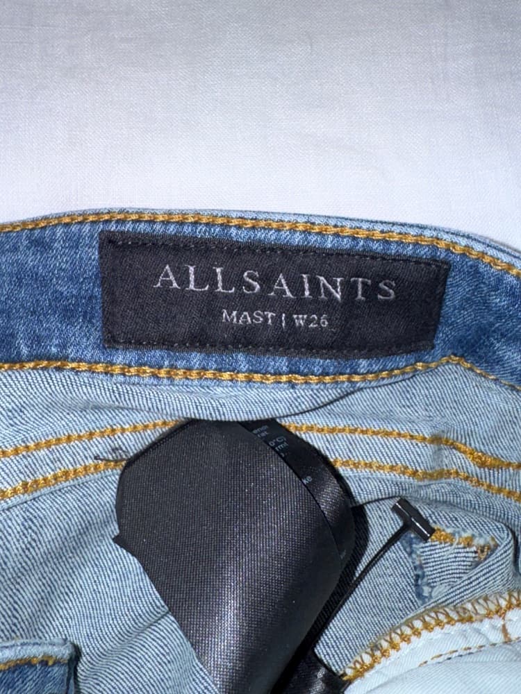 AllSaints Low Rise Skinny Jean in Washed Indigo (Size 26 NWOT) - Image 5
