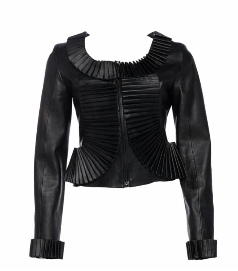 Christopher Kane Pleated Leather Jacket - Image 1