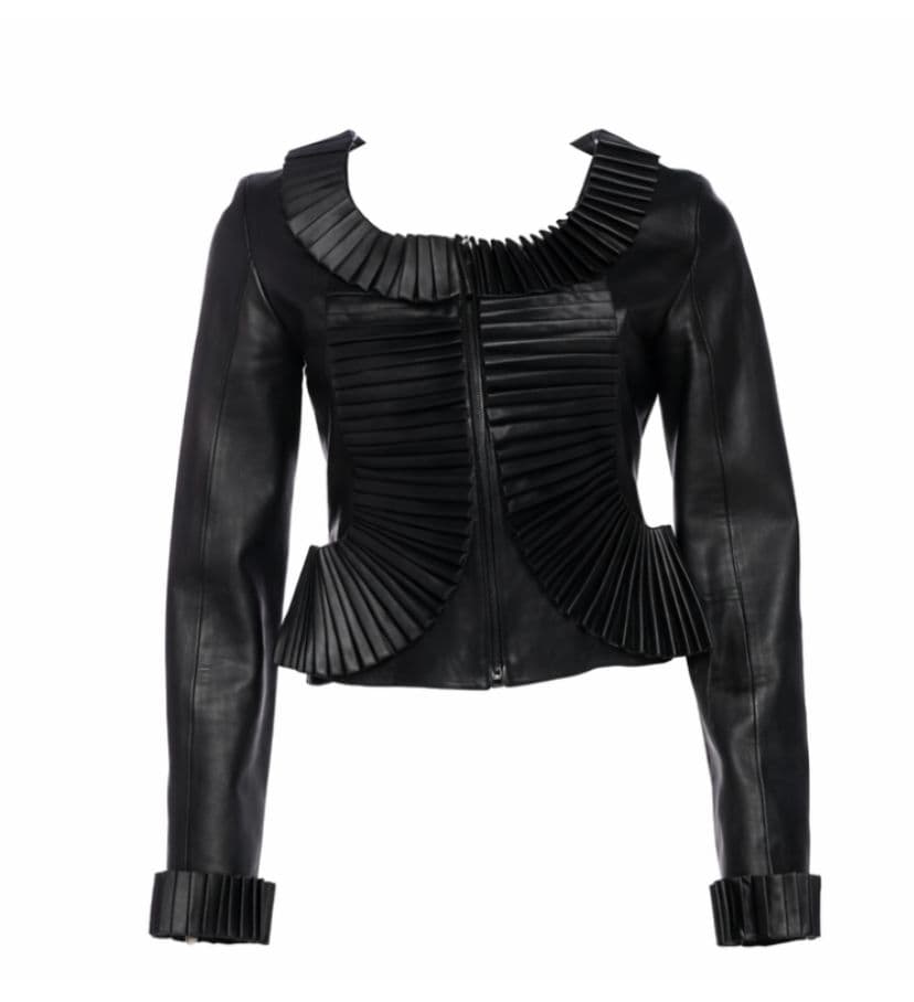 Christopher Kane Pleated Leather Jacket - Image 2