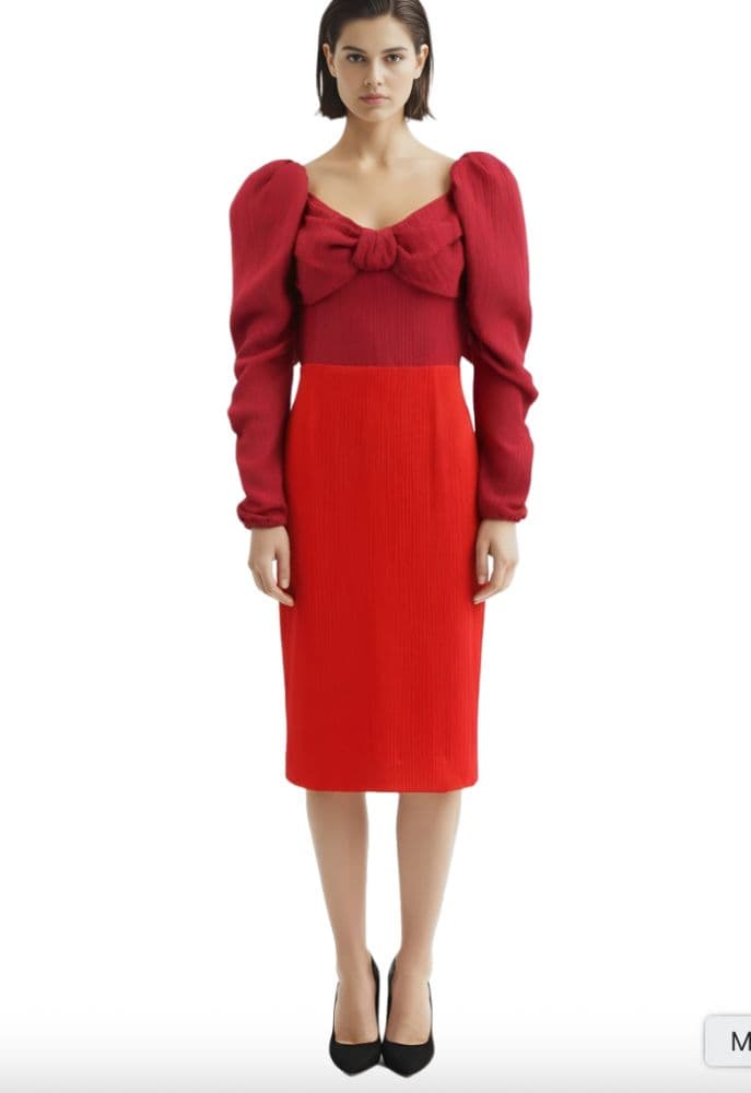 Hellessy Thelma Off-the-shoulder Silk-satin And Linen And Silk-blend Dress - Image 1