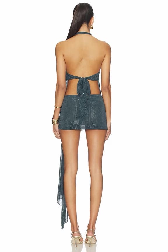 Jaded London Sparkly Mesh Mini Dress - Image 2