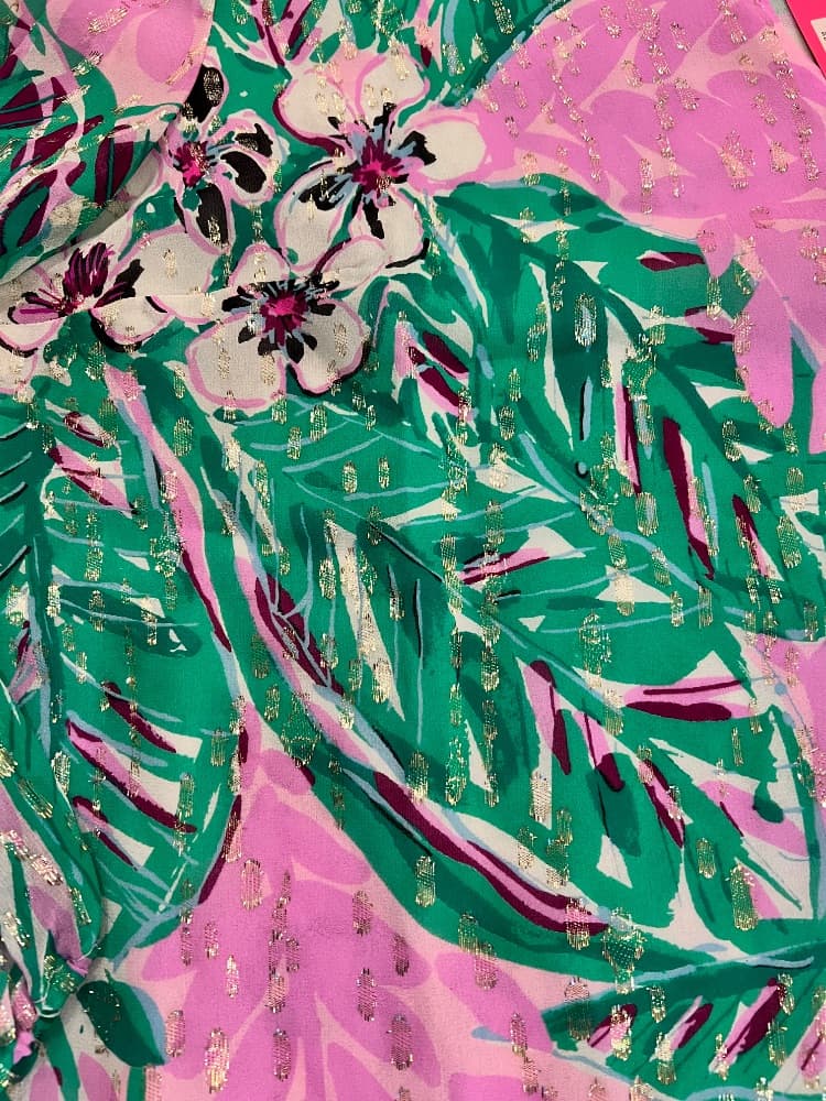 NWT Lilly Pulitzer Aaron Silk Top - Magnolia Lilac Leidees Night / L - Image 3