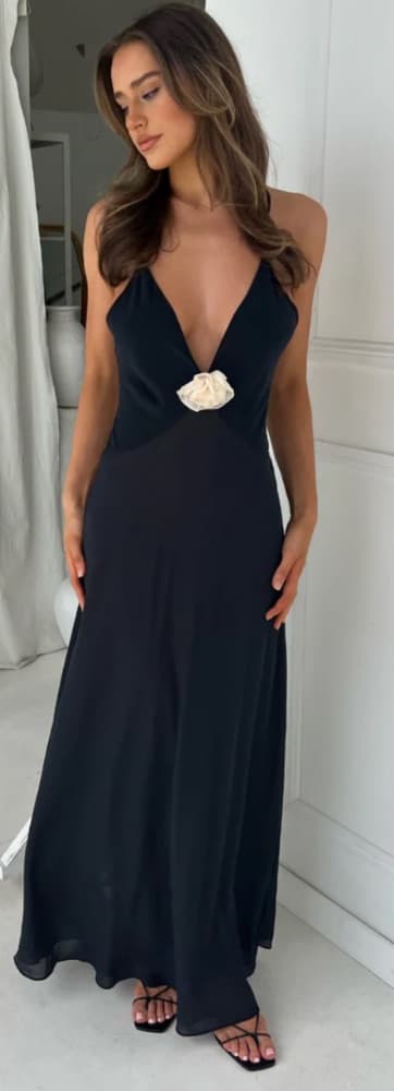 Helsa Sheer Deep V Gown - Image 1