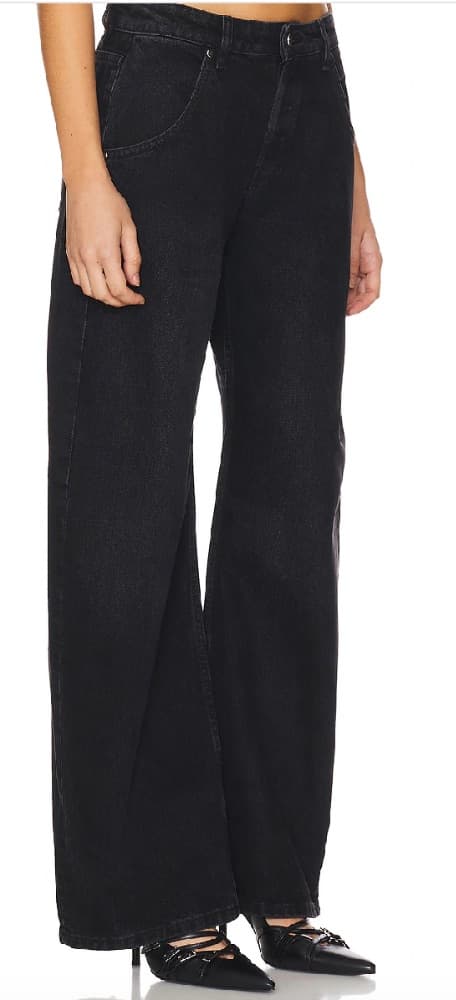 EB DENIM MID RISE BLACK BARREL JEANS - Image 2