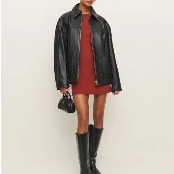 Veda Bennett Oversized Leather Bomber - Image 1