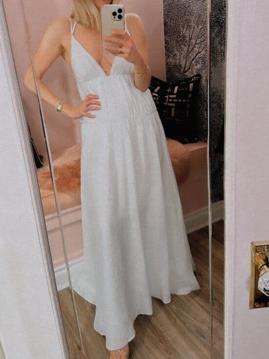 XS Joseph Darnley gathered silk maxi dress - Image 1