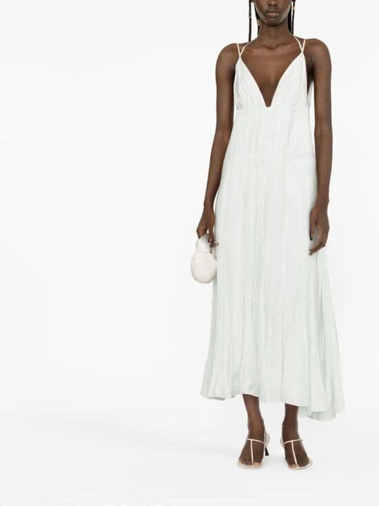 XS Joseph Darnley gathered silk maxi dress - Image 3