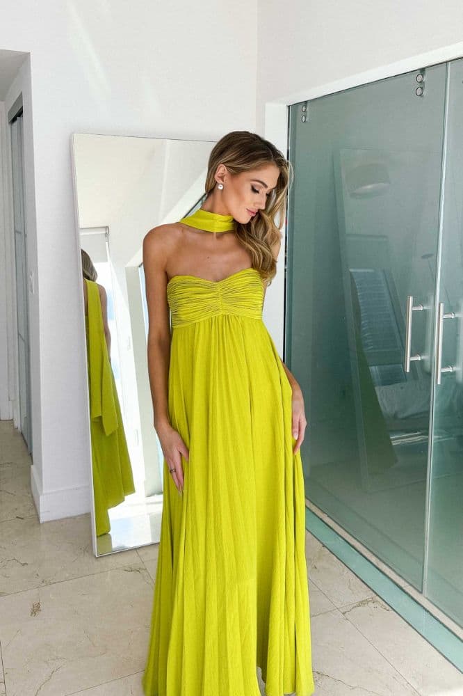 Delfi Collective - Daphne Dress - Chartreuse - Image 3