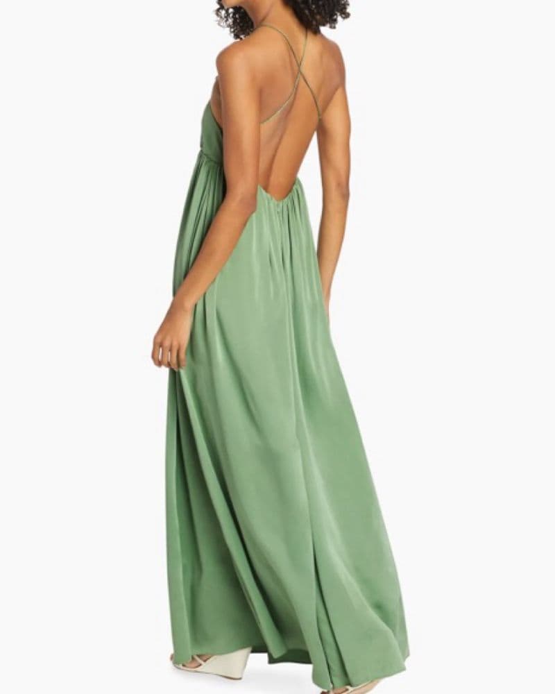 Zimmermann Green Silk V-Neck Maxi Dress - Image 2