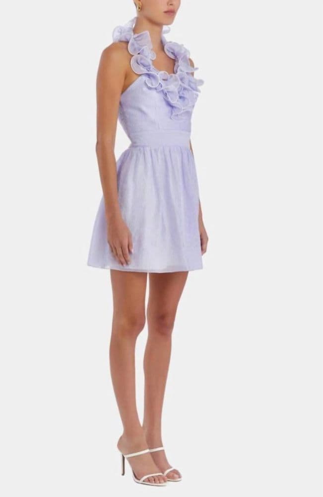 Amanda Uprichards stripe ruffle neck Dress - Image 1