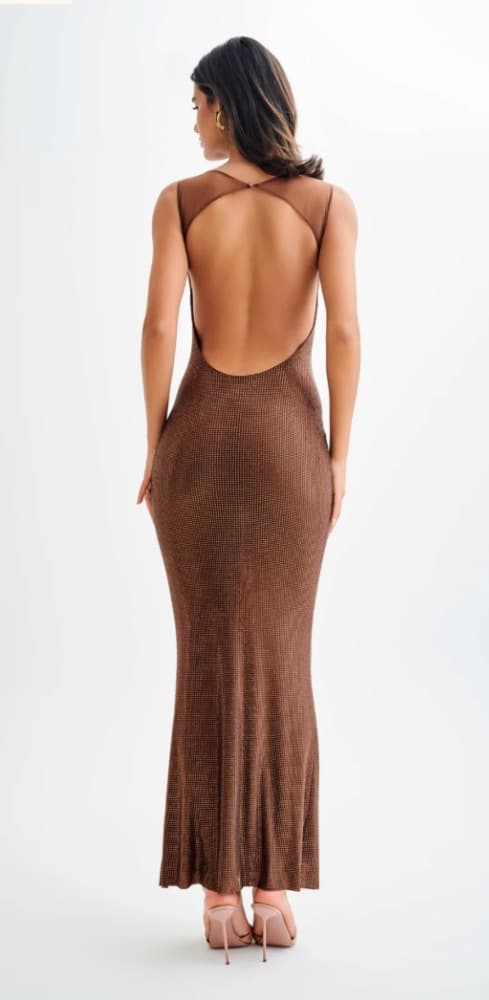 Meshki Chocolate Maxi Dress - Image 3