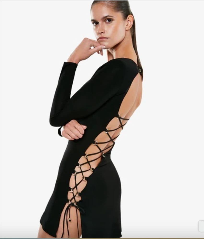 Dundas Nirvana Black Mini Dress - Image 1