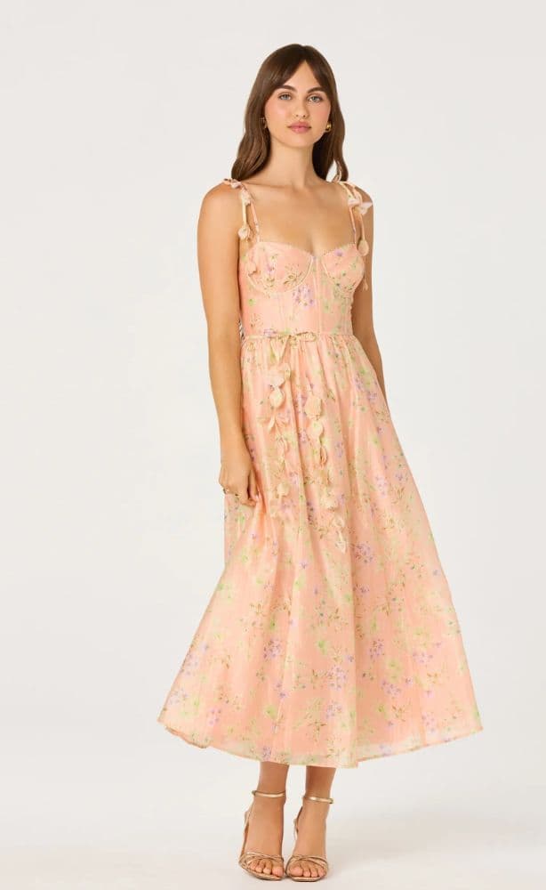 ASTR Floral 3D Applique Dress - Image 1