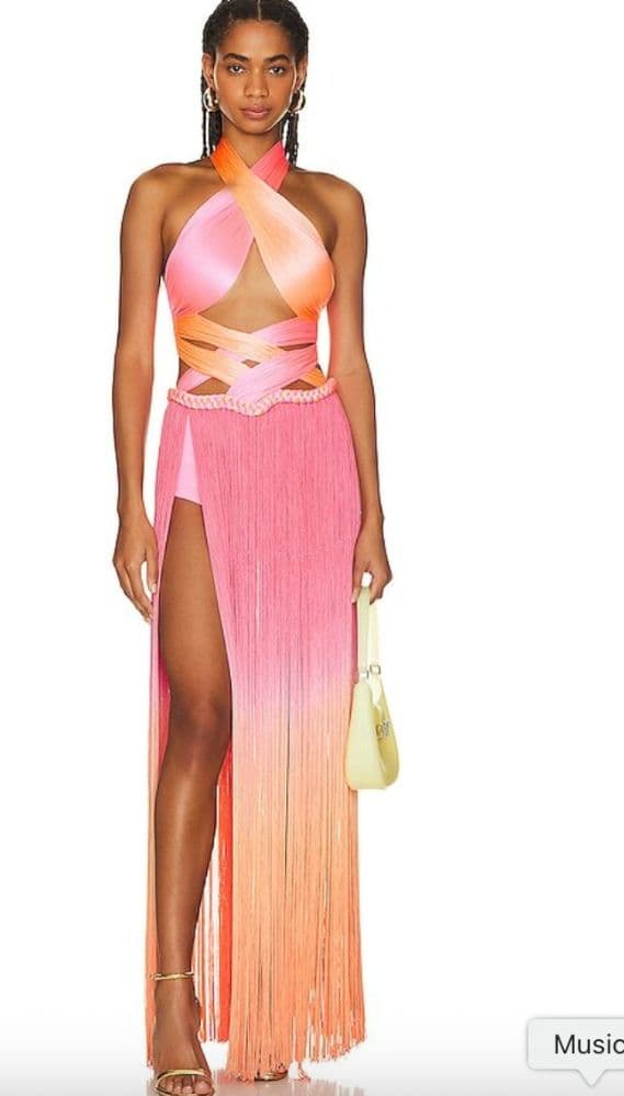 Bronx And Banco Fringe Maxi Dress - Image 1
