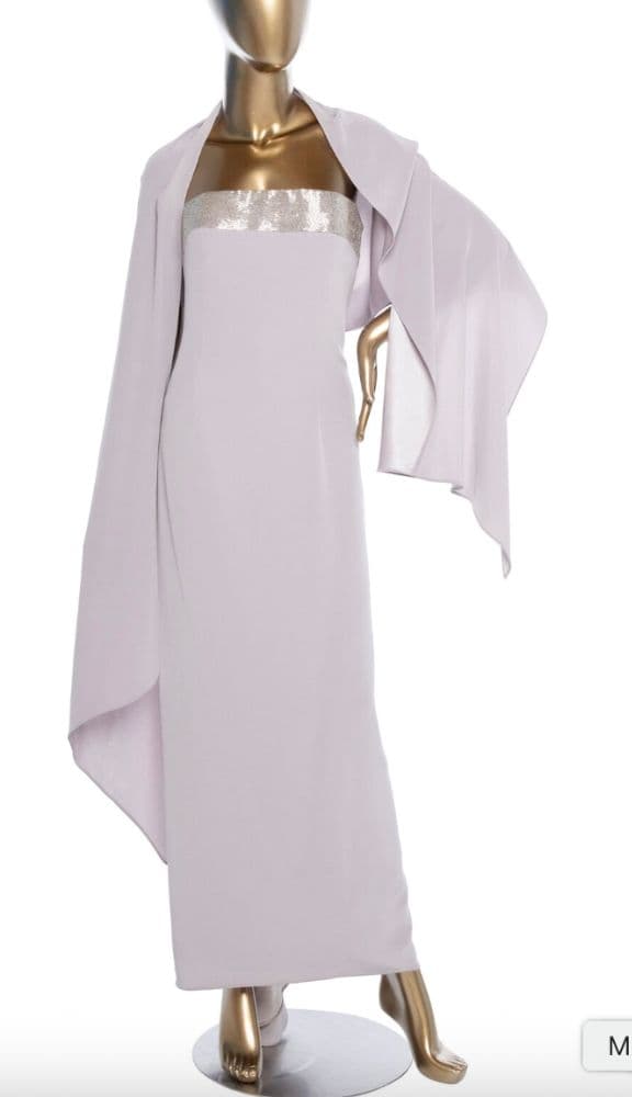 Bob Mackie Lavender Strapless Gown With Shawl - Image 1