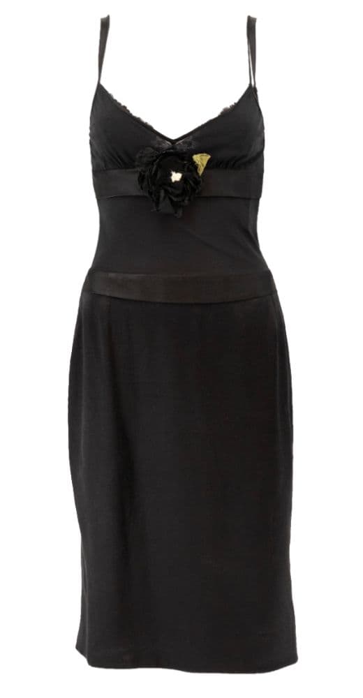 Dolce & Gabbana Flower Detail Dress Black 2004 - Image 3