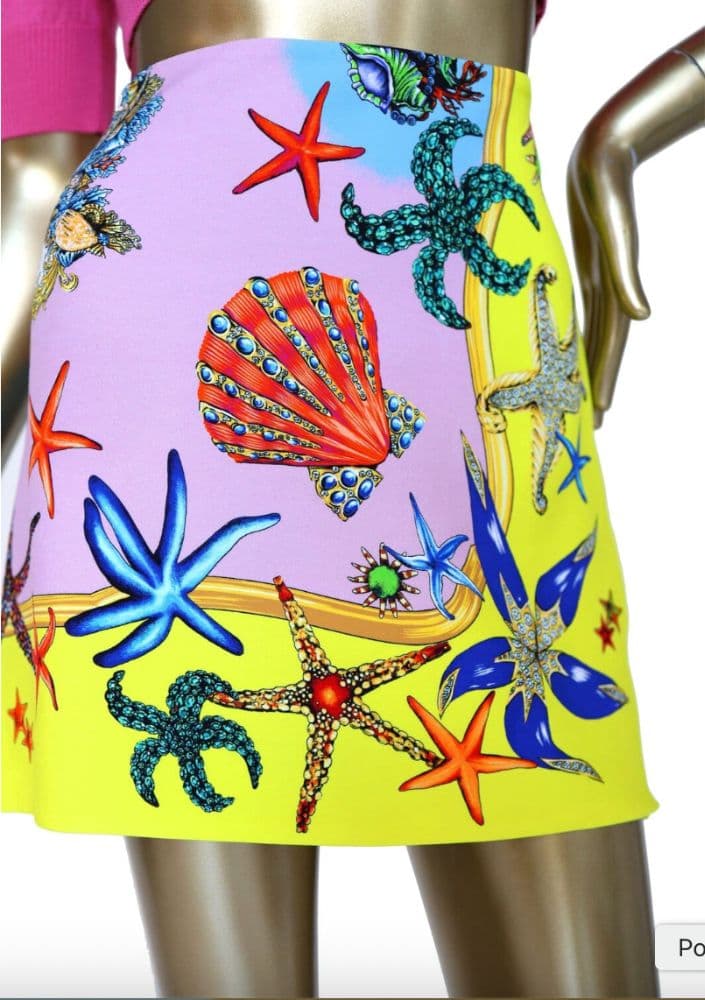 Versace Trésor De La Mer Print Mini Skirt - Image 3